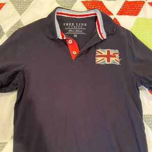 Men’s polo, medium. Navy blue.